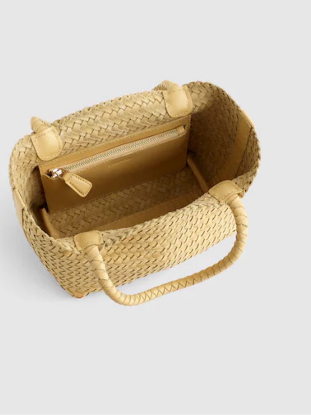Madewell 💛 the Signature mini Woven Tote Bag in Yellow Clay NWT - Picture 8 of 9